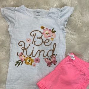 Carter’s size 7 shorts and t shirt